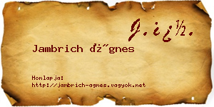 Jambrich Ágnes névjegykártya