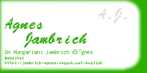 agnes jambrich business card